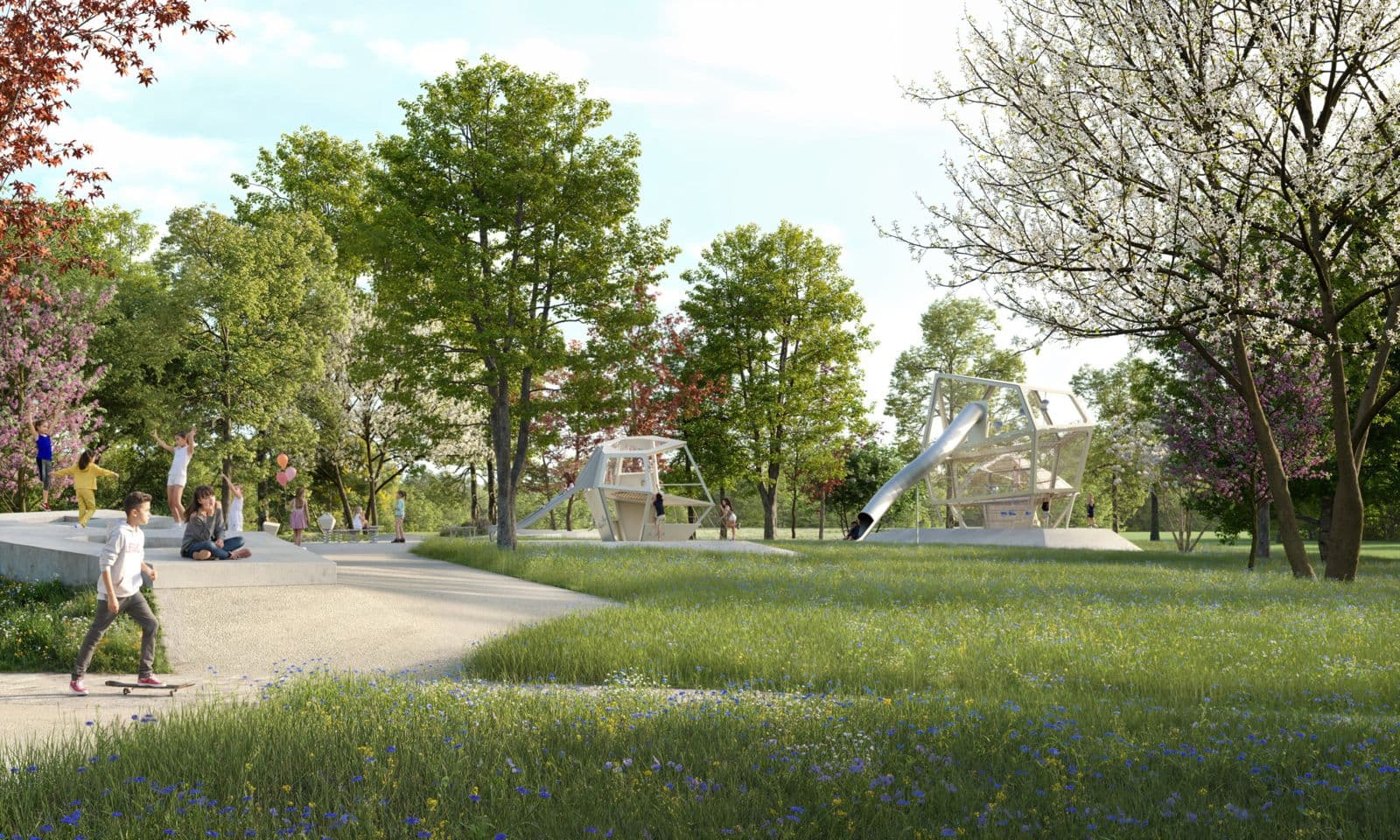 Visualisierung: Spiel- und Bewegungsband im Kurpark